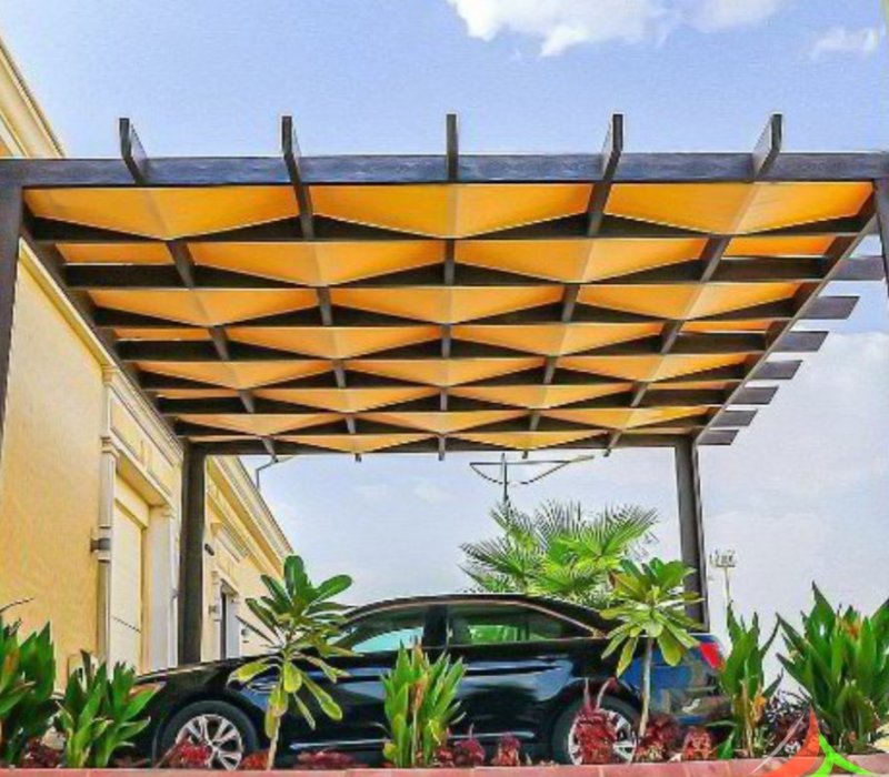 مظلات PVC مقاومة للحرارة والأمطار للمواقف – حداد الدمام