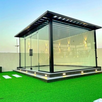 تصميم مجلس خارجي زجاجي للمناسبات – حداد الدمام